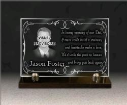 Custom funeral plaque glass
