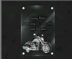 Memorial plaque moto