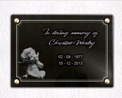 Custom grave plaque ange