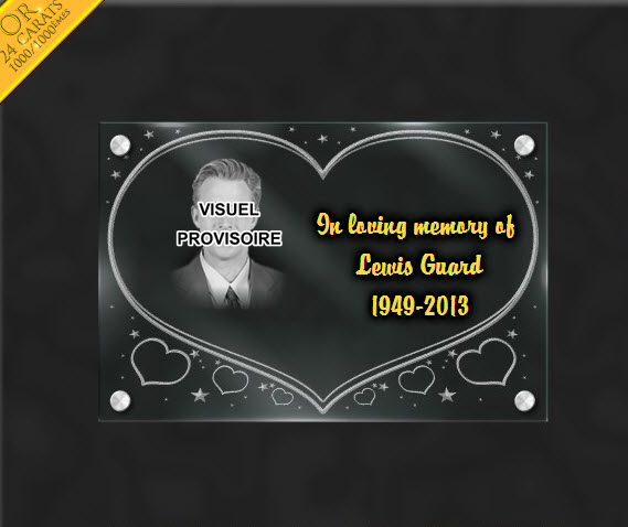 Memorial plaque granite  . 20 x 30 cm.