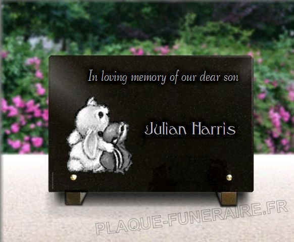 Memorial plaque granite  . 20 x 30 cm.