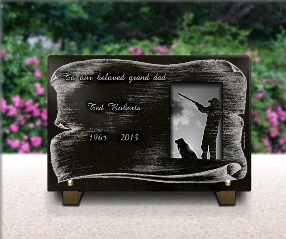 Memorial plaque granite  Dogs. 20 x 30 cm.