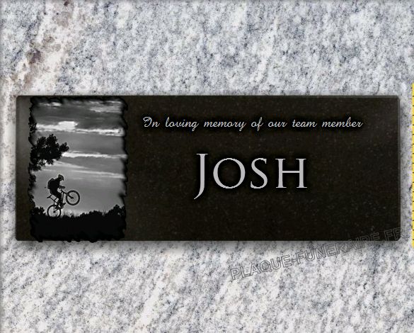 Memorial plaque granite  . 15 x 40 cm.