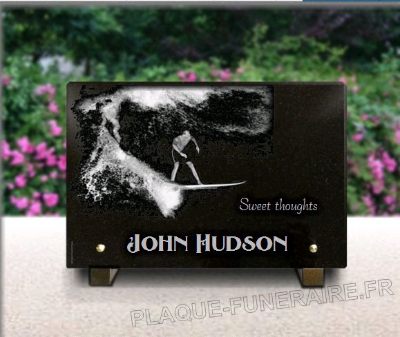 Memorial plaque granite . 20 x 30 cm.
