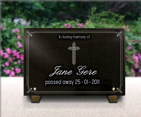 Memorial plaque granite  . 20 x 30 cm.