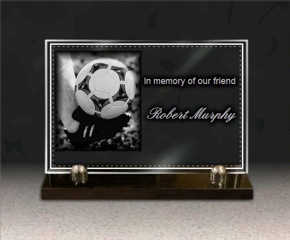 Memorial plaque glass  . 20 x 30 cm.