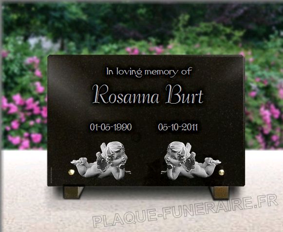 Memorial plaque granite  . 20 x 30 cm.