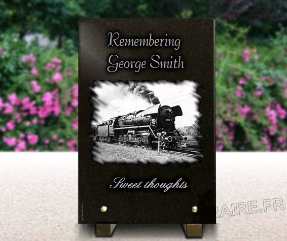Memorial plaque granite . 30 x 20 cm.