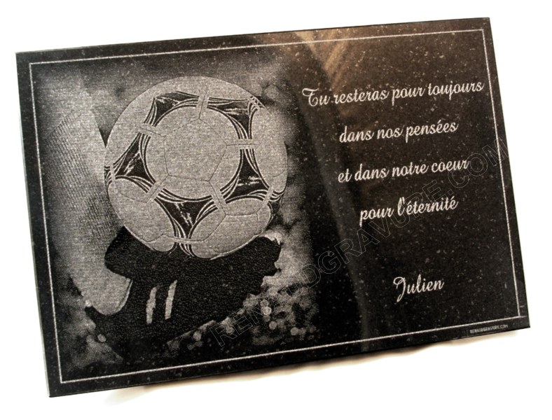 football engraved on a plaque
