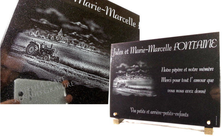 Granite funeral plaque